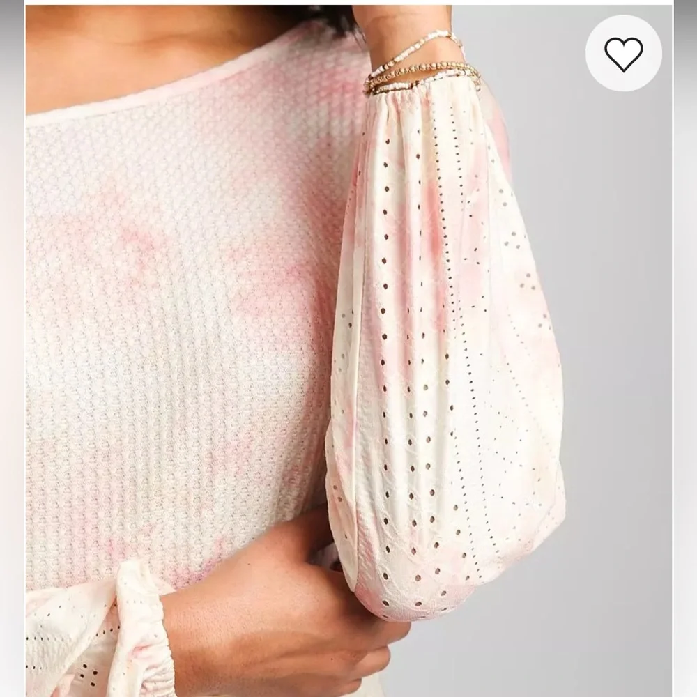 Daytrip Off-Shoulder Pink and White Sweater